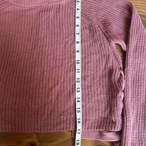 Moon & Madison Womens Sweater Size L Pink Ribbed Cropped Tie Sides